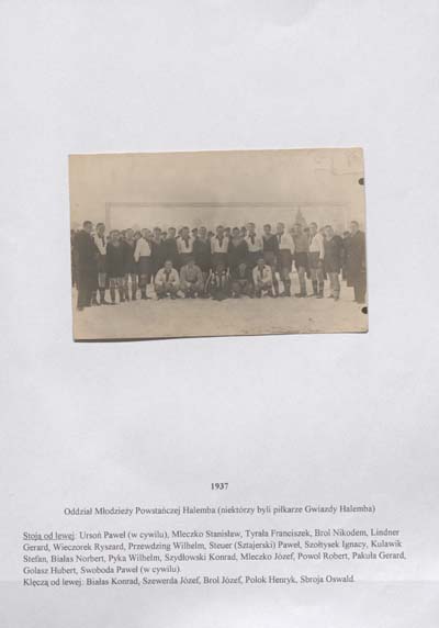 zdjęcie okładki Oddział Młodzieży Powstańczej Halemba, niektórzy byli piłkarze Gwiazdy Halemba.