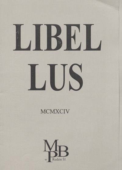 zdjęcie okładki Libellus MCMXCIV