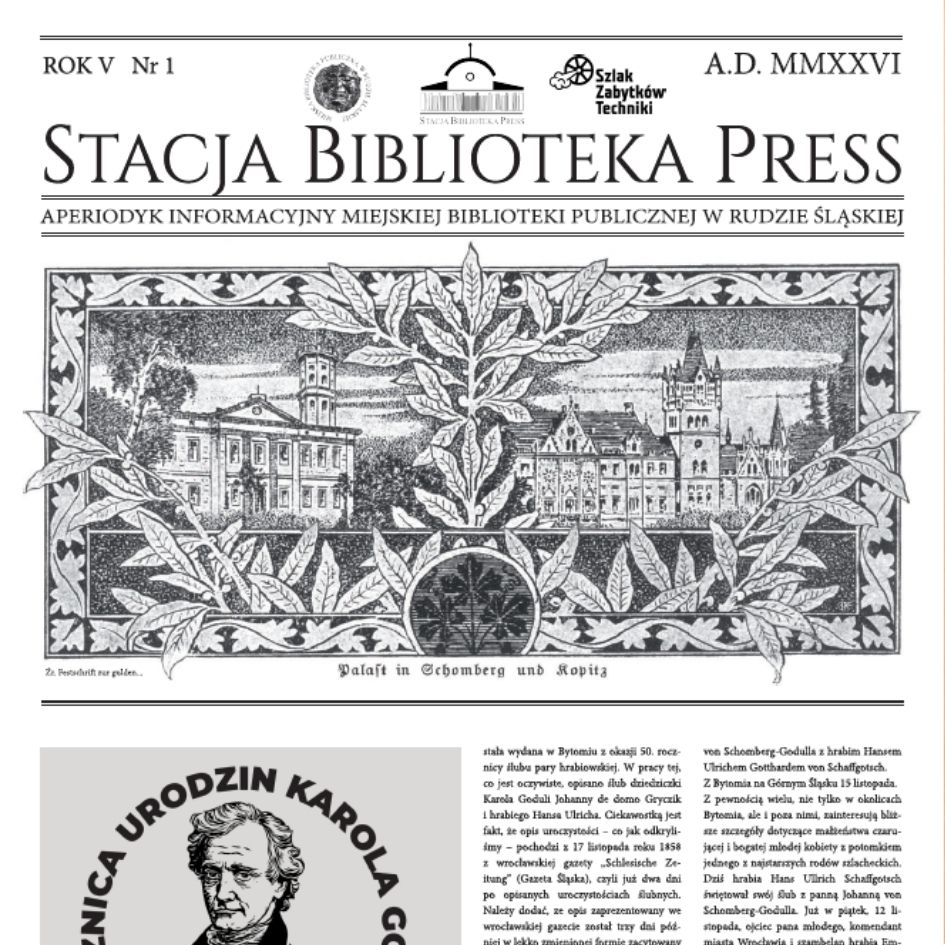 zdjęcie okładki Stacja Biblioteka Press: Aperiodyk Informacyjny MBP w Rudzie Śląskiej, A.D. MMXXVI. Rok V, Nr 1