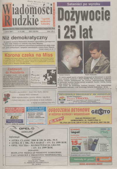 zdjęcie okładki Wiadomości Rudzkie : tygodnik samorządowy : Bielszowice, Bykowina, Chebzie, Godula, Halemba, Kochłowice, Nowy Bytom [...]. 2000. Kwartał 2.