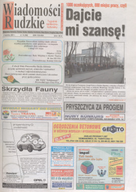 zdjęcie okładki Wiadomości Rudzkie : tygodnik samorządowy : Bielszowice, Bykowina, Chebzie, Godula, Halemba, Kochłowice, Nowy Bytom [...]. 2001. Kwartał 2.