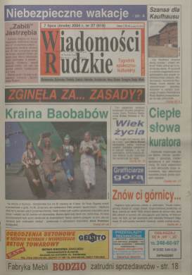 zdjęcie okładki Wiadomości Rudzkie : tygodnik samorządowy : Bielszowice, Bykowina, Chebzie, Godula, Halemba, Kochłowice, Nowy Bytom [...]. 2004. Kwartał 3.