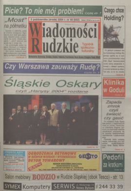 zdjęcie okładki Wiadomości Rudzkie : tygodnik samorządowy : Bielszowice, Bykowina, Chebzie, Godula, Halemba, Kochłowice, Nowy Bytom [...]. 2004. Kwartał 4.
