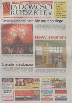 zdjęcie okładki Wiadomości Rudzkie : tygodnik samorządowy : Bielszowice, Bykowina, Chebzie, Godula, Halemba, Kochłowice, Nowy Bytom [...]. 2007. Kwartał 1.