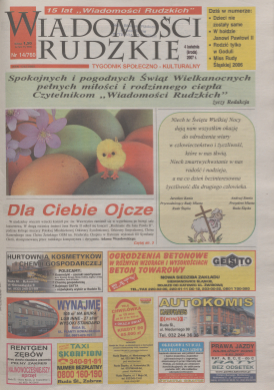 zdjęcie okładki Wiadomości Rudzkie : tygodnik samorządowy : Bielszowice, Bykowina, Chebzie, Godula, Halemba, Kochłowice, Nowy Bytom [...]. 2007. Kwartał 2.