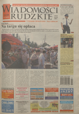 zdjęcie okładki Wiadomości Rudzkie : tygodnik samorządowy : Bielszowice, Bykowina, Chebzie, Godula, Halemba, Kochłowice, Nowy Bytom [...]. 2008. Kwartał 3.