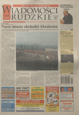 zdjęcie okładki Wiadomości Rudzkie : tygodnik samorządowy : Bielszowice, Bykowina, Chebzie, Godula, Halemba, Kochłowice, Nowy Bytom [...]. 2009. Kwartał 1.