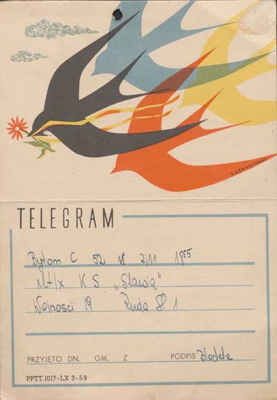 zdjęcie okładki Telegram Polonii Bytom z gratulacjami dla KS Slavia