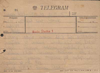 zdjęcie okładki Telegram Romana Stachonia z gratulacjami dla KS Slavia