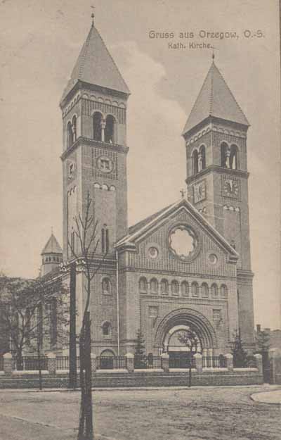 zdjęcie okładki Gruss aus Orzegów : Kath. Kirche [pocztówka]